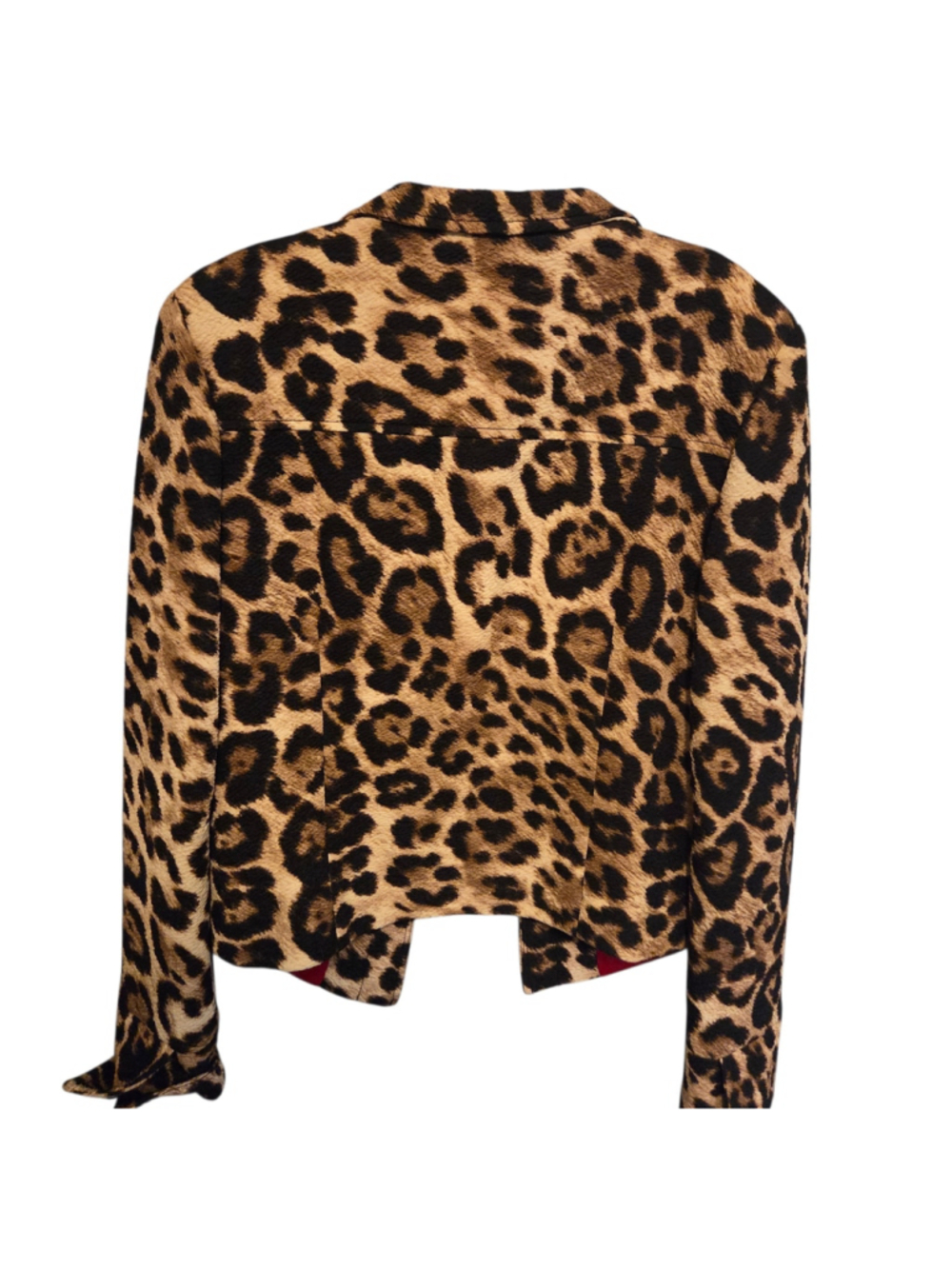 Women's Kelly & Diane Leopard Print Blazer, Size 12, Brown and Red - Picture 2 of 6